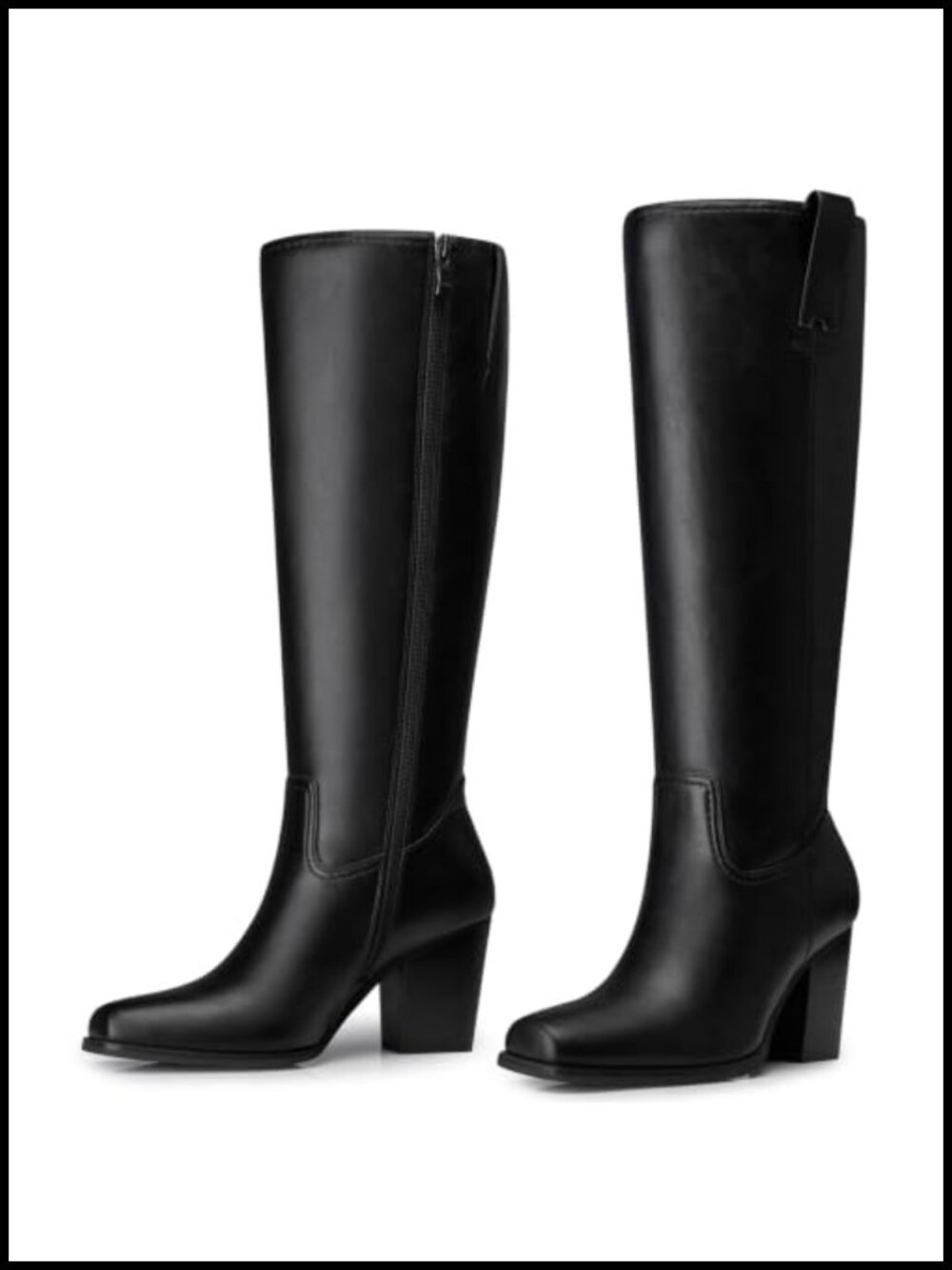 Women's Knee High Boots: Comfortable Square Toe Tall Boots with Chunky Heel